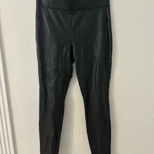 LOFT Black Vegan Leather Trousers